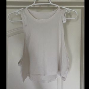Lululemon Cut Back Crop Tank, White, Size 4